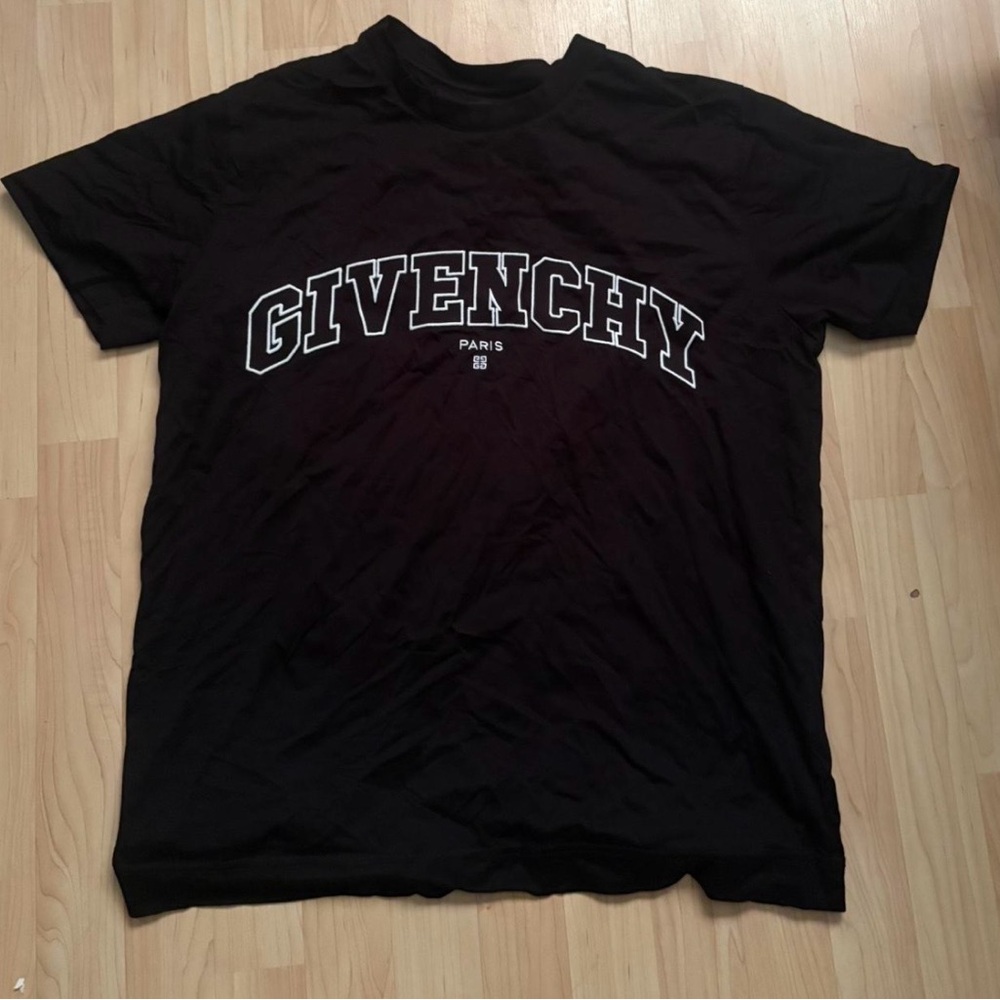 Givenchy Black Tee with White Logo